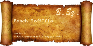 Basch Szófia névjegykártya